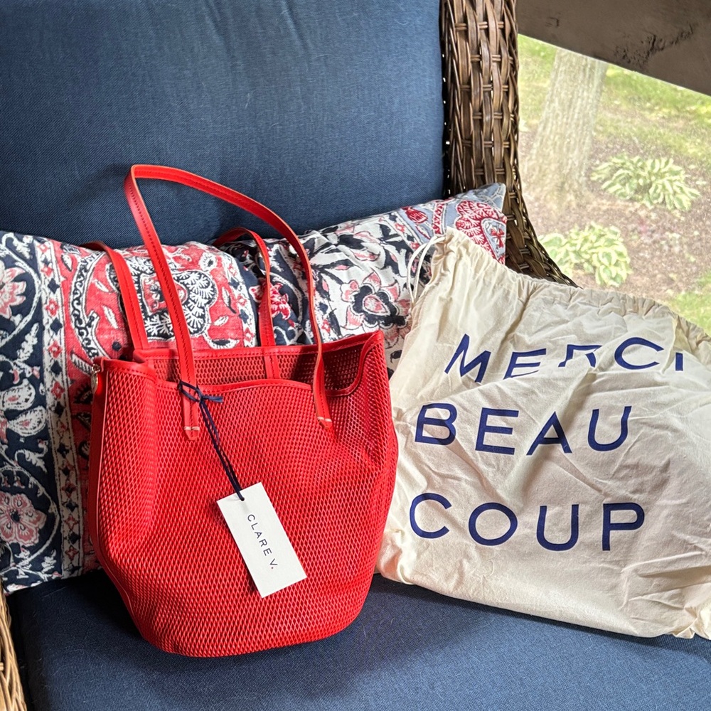 NWT Clare V. Petit Jeanne in Poppy red